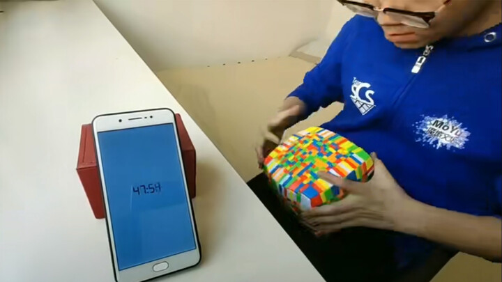 Local Guy(?) Solving a 17x17x17 Rubix Cube In Two And a Half Hours