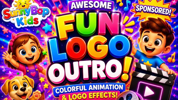🌈 Fun Kids Logo Outro! 🎬✨ | Colorful Animation & Logo Effects