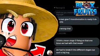 Blox Fruits Admin Leaks Gear 5 on Stream! | Update 20