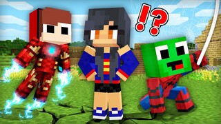 Aphmau and Baby Mikey & JJ  turned into SUPERHERO in Minecraft ! (Maizen Mizen Mazien)