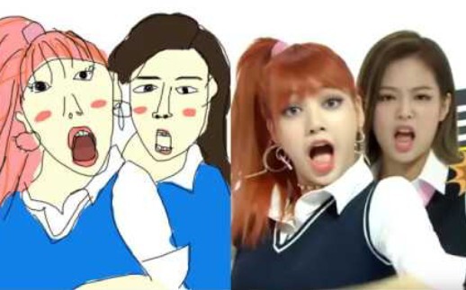 So talented—almost cracked me up! Live-drawing Lisa and Jennie from BLACKPINK!