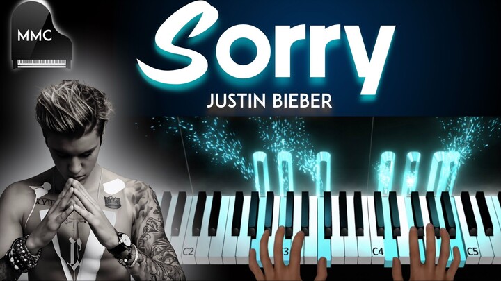 Sorry by Justin Bieber piano cover/tutorial + sheet music + lyrics