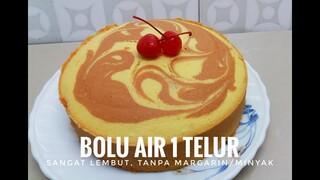 Bolu Air Irit 1 Telur, Tanpa Margarin dan Tanpa Minyak, Tetap Lembut