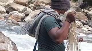 Cast Net Fishing in Nepal | Himalayan Trout Fishing wit Cast Net |