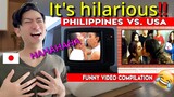 JAPANESE GUY REACTION / PHILIPPINES VS USA FUNNY VIDEO COMPILATION 2021, TRY NOT TO LAUGH