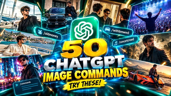 50 ChatGPT Image Commands You NEED to Try 🤯🔥 | AI Photo Prompts That Change Everything!