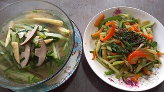 món chay rất dản dị su sào .su canh nấm.