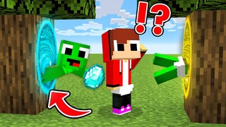 How Mikey Troll JJ with Portals in minecraft challenge (Maizen Mizen Mazien)