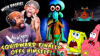 REACTING TO DEPRESSED SQUIDWARD HORROR GAME WITH DASHIEXP