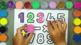 Số 1, 2, 3, 4, 5, 6, 7, 8, 9, 0, Phép Tính Cộng, Trừ, Nhân, Chia 🎨 Vẽ Và Tô màu Tranh Cát | Heo Xinh