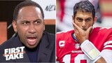FIRST TAKE | Stephen A. RIP Jimmy Garoppolo's miserable mistakes send 49ers to 20-17 loss to Titans