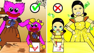Please, Don't Make Squid Game Cry! - Rich Squid Game VS Poor Kissy Missy | DIY Paper Dolls & Cartoon