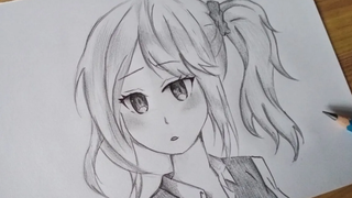 สอนวาดรูปอนิเมะ นักเรียนน่ารัก มัดผม Drawing anime cute girl