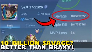 THE MLBB PLAYER WITH 10 BILLION SAVAGES?! | 257 MATCHES ONLY! | BETTER THAN BRAXY?! | MOBILE LEGENDS