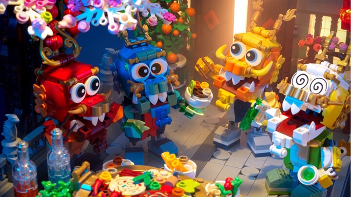 "Dragon New Year" original Lego MOC scene work