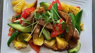 xúc xíc sào khốm.món chay .