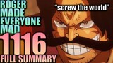 EVERYONE IS MAD AT ROGER BECAUSE OF THIS / One Piece Chapter 1116 Spoilers