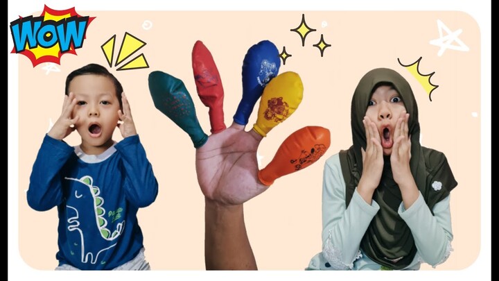 Drama Balon Berhadiah 💖 Finger Family Song || Daddy Finger Nursery Rhymes