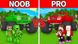 Mikey Family & JJ Family - NOOB vs PRO : MONSTER TRUCK in Minecraft (Maizen)