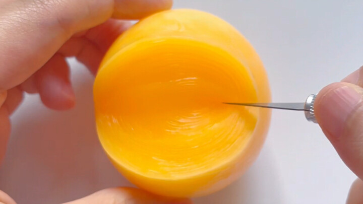 A piece of mango flesh