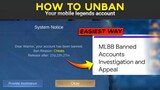 HOW TO UNBAN MOBILE LEGENDS ACCOUNT! (ACCOUNT BANNED APPEAL) TUTORIAL