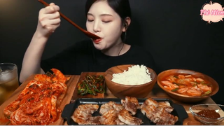 Cơm trắng, thịt ba chỉ nướng, đủ loại kim chi phần 2 #anngonmoingay