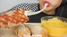 SAS | (edit) mozzarella corn dog with cheese sauce
