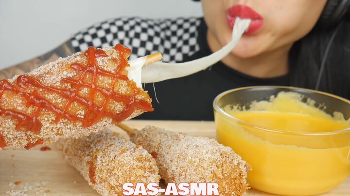 SAS | (edit) mozzarella corn dog with cheese sauce