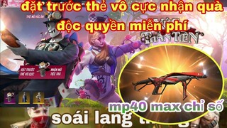 Free fire| đặt trước thẻ vô cực mùa 34 xứ sở thần tiên nhận quà độc quyền miễn phí - mp40 max chỉ số