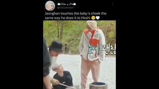 Jeonghan touched the baby's cheek the same way he does it to Hoshi🥺#seventeen #jeonghan #hoshi #kpop