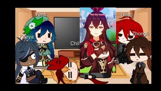 Genshin impact Characters React to Aether and Lumine also a few ship (Lumine Harem) || Gacha Club