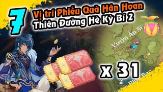 GI | 7 vị trí của 31 Phiếu Quà Hân Hoan - Thiên Đường Hè Kỳ Bí 2 | Ảo Cảnh Veluriyam Genshin 3.8