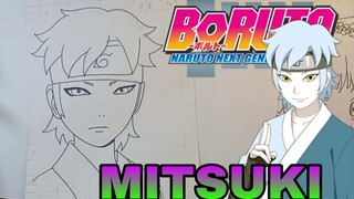 menggambar anime boruto, mitsuki