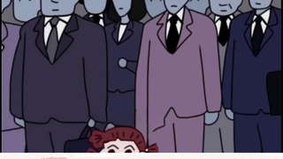 The whole world is pretending to be adults: civil servants attending interviews carry schoolbags, an