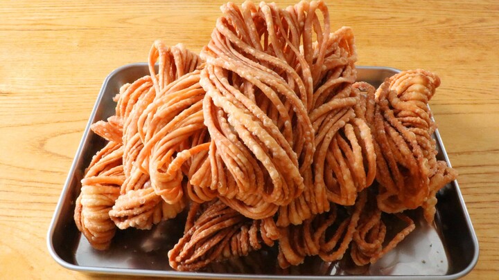 【ทอดเสี่ยนจื่อ】สอนทำเองที่บ้านด้วยเส้นก๋วยเตี๋ยวทำมือ หอมกรอบเค็ม อร่อยง่ายๆ