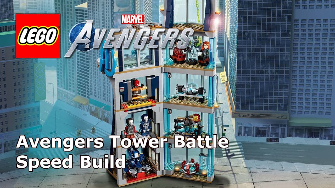 lego avengers tower speed build