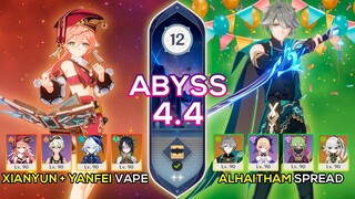 C0 Alhaitham Spread & C6 Yanfei Vaporize - Spiral Abyss 4.4 - Genshin Impact