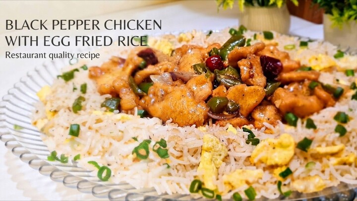 Black Pepper Chicken With Egg Fried Rice Detailed Recipe Black Pepper Chicken Recipe Egg Fried Rice