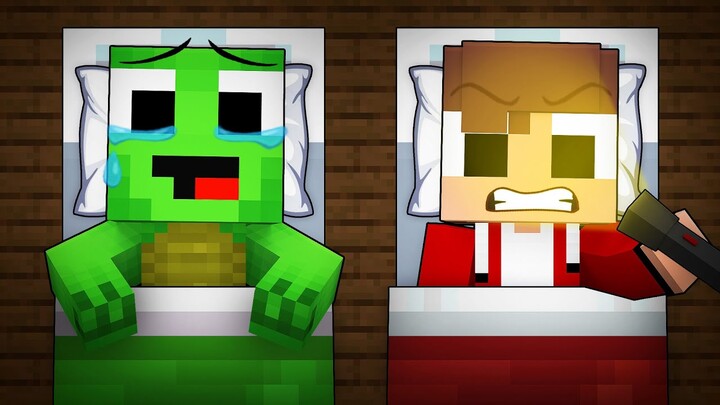 Baby Mikey and Baby JJ Survive SLEEPOVER in Minecraft (Maizen)