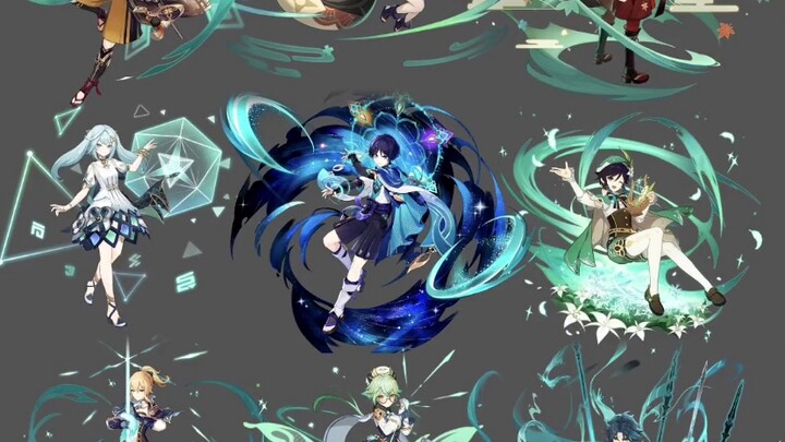 A large collection of wind style vertical paintings!