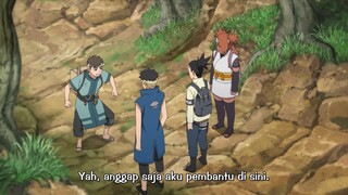 Kawaki sedang membantu Shikadai dan Chocho dalam menjalankan misi part 1