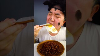 ASMR MUKBANG | Whole Braised Pork Belly, Spicy Chicken Feet, black bean noodles! eating HUBA #shorts