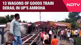 Amroha Train Accident | 12 Wagons Of Goods Train Derail In UP's Amroha