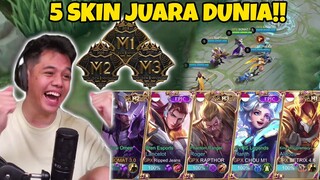 PERTAMA Di MLBB!! 5 SKIN DUNIA BERSATU M - SERIES!!