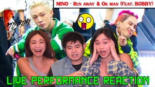 MINO - 도망가 Run away LIVE + Ok man (Feat. BOBBY) Performance REACTION!!! 😱🔥