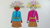 Cara menggambar ondel ondel || Menggambar kesenian tradisional