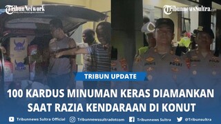 100 Kardus Berisi Minuman Keras Diamankan Polres Konawe Utara Sultra saat Razia Kendaraan