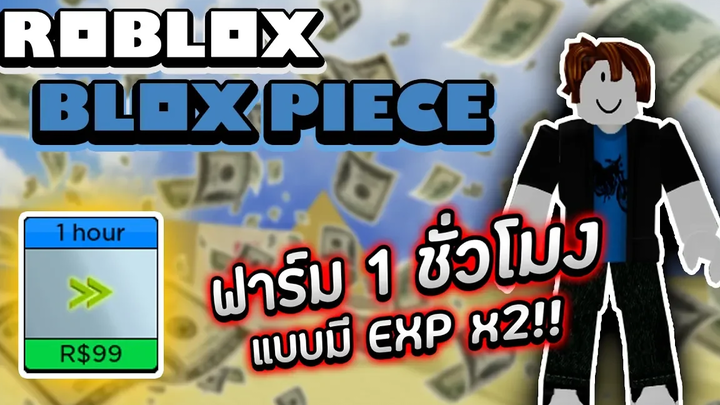 Blox Piece เติมซื้อ X2 แล้วฟาร์ม 1 ชั่วโมงแบบไม่มีผลปีศาจ จาก Lv1 จะไปถึงกี่ Lv (เร็วมากกก)