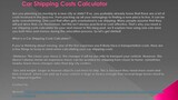 Car Shipping Costs Calculator