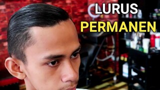 meluruskan rambut bergelombang pria, secara permanen